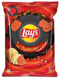 Lay S Potato Chips Sizzling Hot Spicy Flavour G Buy Online At