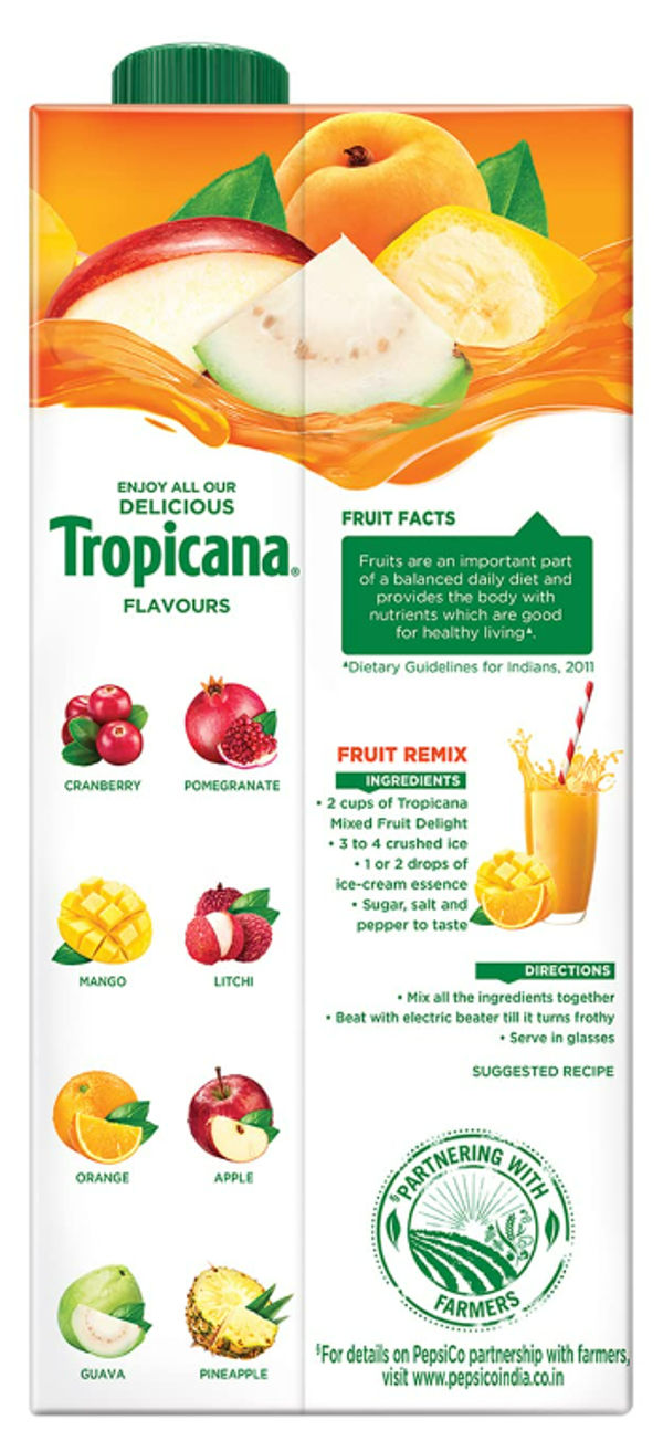 Tropicana Mixed Fruit Juice Tetrapack L Buy Online At Near Me