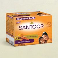 Santoor Skin Moisturizing Sandal and Turmeric Bathing Soap With Anti-Aging Properties