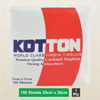 Kotton Multipurpose Napkin 100% Virgin Pulp/Paper,25CMX25CM 100 pcs 100 pc  X 2 Combo 1 pc x 2 - Buy online at ₹62 near me