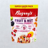 Bagrry's Crunchy Muesli 30% Fruit & Nut with Cranberries | 34% Rich Fibre Oats