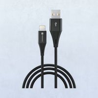 Portronics Konnect B+ 8 Pin Ligtning Apple Usb Cable 3.0 Amp Output With Charge & Data Sync With 1M (Black) 