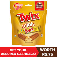 Twix Minis Cookie Caramel Pouch, With Assured Cashback