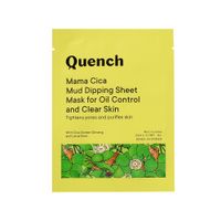 QUENCH Korean Mud Dipping Sheet Mask with Cica & Korean Ginseng for Pore Tightening
