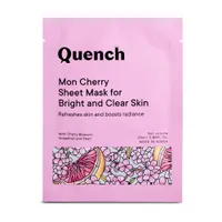 QUENCH Korean Sheet Mask for Brightening with Cherry Blossom Vitamin E & Pearl Extracts