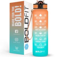 Boldfit Water Bottle With Motivational Time Markers 1 Litre - Teal Orange