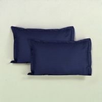 Striped Pillow Cover Solid Blue - Pack of 2
