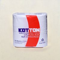 Kotton Toilet Roll - 3 Ply -100% Virgin Pulp/Paper, Pack of 4