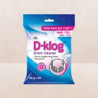 D-klog Drain Cleaner Buy 4 Get 1 Free Pack