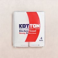 Kotton Kitchen Towel 2 Ply - 100% Virgin Pulp/Paper, 60 pulls