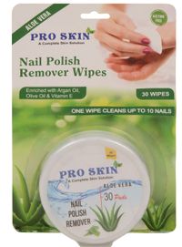 Pro Skin Nail Polish Remover Wipes - Aloevera, 30 wipes
