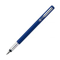 Parker Vector Standard Calligraphy Chrome Trim Fountain Pen Blue Body(Blue Ink)