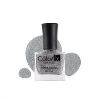 Color Fx Hyper Gloss Top Coat Holographic Glitter Finish 21 Toxin Yellowing Silver Nail Enamel172