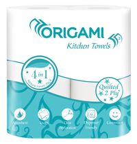 Origami 2 Ply Kitchen Tissue Paper Roll - 60 Pulls Per Roll