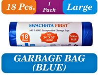Swachhta First Oxo Bio Degradable Garbage Bags - Blue Large (24 x 26 Inches)