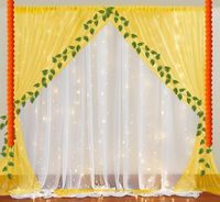 Party/ Festive Decoration (Net Curtains, Led Light, Artificial Money Plants, Marigold Garlands, Hooks & Ribbon)