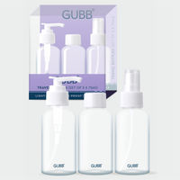 GUBB Travel Bottle Set For Toiletries Refillable Bottles With Pump Spray & Cap
