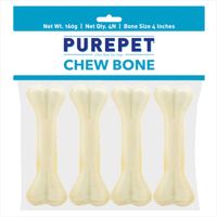 Purepet Pressed Chew Bones, Dog Treats, 4 inches