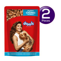 Drools Puppy Wet Dog Food, Real Chicken and Chicken Liver Chunks in Gravy 150 gms Combo