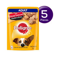 Pedigree Adult Wet Dog Food Chicken & Liver Chunks in Gravy Pouch 70 gms Combo