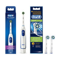 Oral-B Pro Expert Battery Electric Toothbrush (White)(1pc), Oral-B CrossAction Refill Heads for Electric power toothbrush(2pc)