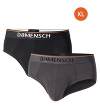 DAMENSCH Basic Solid Brief-XL Deo Cotton (Black Knight & Charcoal Dust)