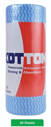 Kotton Non Woven Reusable and Washable Kitchen Roll,Multipurpose - 23 cm x 21 cm - 80 Pulls