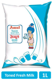 Amul Taaza Toned Fresh Milk (Pouch)