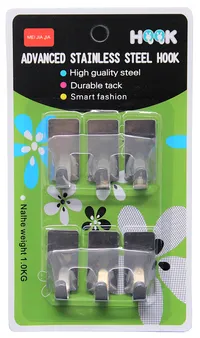 Multipurpose Metal Hook, Assorted Design, 6 Pcs