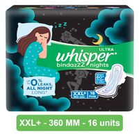 Whisper Bindazzz Nights Sanitary Pads - XXL+