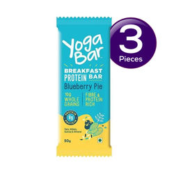 Yoga Bar Breakfast Protein Bar - Blueberry Pie 50 gms Combo 50 g X 3 - Buy  online at ₹153 near me