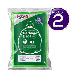 Ezee Biodegradeable Flat Garbage Bag L 15 pc X 2 Combo 15 pcs x 2