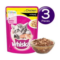 Whiskas WetÂ Meal (Kitten - Cat Food)Â Chicken in Gravy (Pack of 3).jpg