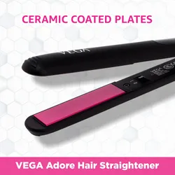 Vega Adore Hair Straightener With Ceramic Coated Plates (Vhsh-18) - Buy  online at ₹899 in India