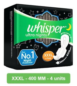 Whisper Bindazz Nights - XXXL 4 piece - Buy online at ₹130 near me