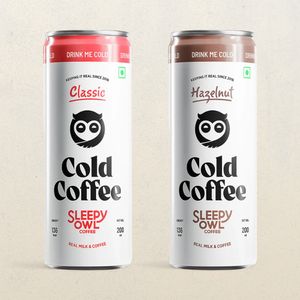 Sleepy Owl Cold Coffee Can - Classic(200ml) & Sleepy Owl Cold Coffee Can - Hazelnut(200ml) Combo