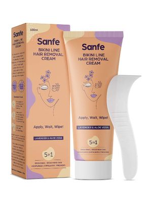 Sanfe Hair Removal Cream With Aloe Vera & Coconut Extracts Bikini Line Hair Removal