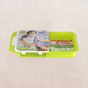 Joyo Plastics Chop - N - Store Cutting Chopping Board with Tray & Strainer ( Assorted )
