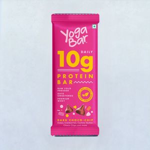 Yoga Bar 10g Protein Bar Dark Choco Chip, Protein Rich Energy Bars with Premium Whey, Dates
