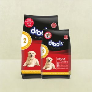 Drools Adult Dry Dog Food With Free 1.2 kg Pack - Chicken And Egg