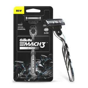 Gillette Mach3 Charcoal Shaving Razor with New Enhanced Lubrastrip with Touch of Charcoal
