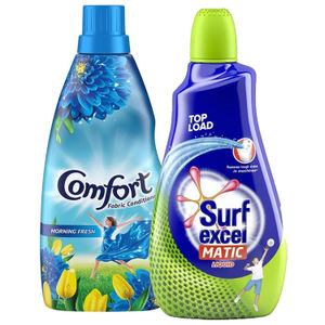 Comfort After Wash Morning Fresh Fabric Conditioner(860ml) & Surf Excel Matic Liquid Detergent Top Load(1l) Combo
