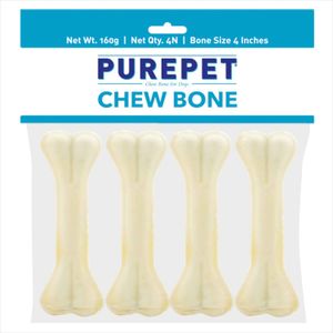 Purepet Pressed Chew Bones Dog Treats 4 Inches