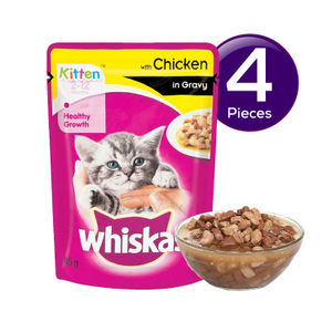 Whiskas Wet Meal (Kitten - Cat Food) Chicken in Gravy 85 gms Combo