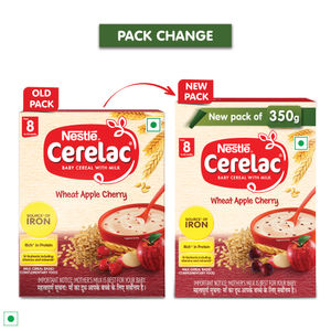 Nestle Cerelac Baby Cereal with Milk , Wheat Apple Cherry ,Stage 2, From 8 to 24 Months, Source of Iron & Protein