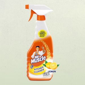 Mr. Muscle Kitchen Cleaner Spray, Fresh Lemon, Removes 100% Kitchen Grease