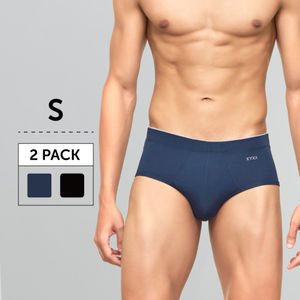 XYXX Men's Underwear Micro Modal Brief -S (Dress Blue + Black)