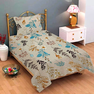 Printed Single Bedsheet with 1 Pillow Cover - Garnet