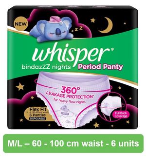 Whisper Bindazzz Nights Period Panties - M-L