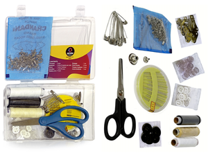Sewing Kit ( Threads, Buttons, Hooks, Needle, Safety Pins & Scissor )